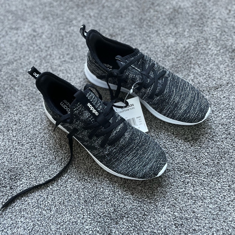 Cloud foam adidas Black and White Knit Women's Sneakers